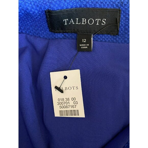 COPY - Talbots Pencil Skirt Royal Blue Lined Size 12 Front Slit Pockets Woven N… - Picture 7 of 10